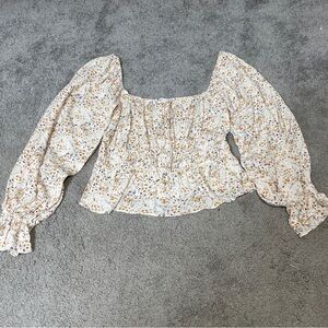 Lucy Paris Cottage Core Peasant Fairy Floral Top Size Small Boho chic